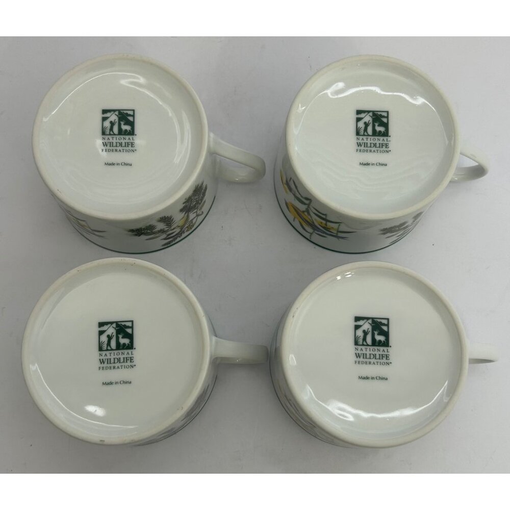 4 Songbirds Coffee Tea Cups Porcelain Cardinal Bluebird Goldfinch Chickadee VTG - Picture 6 of 12